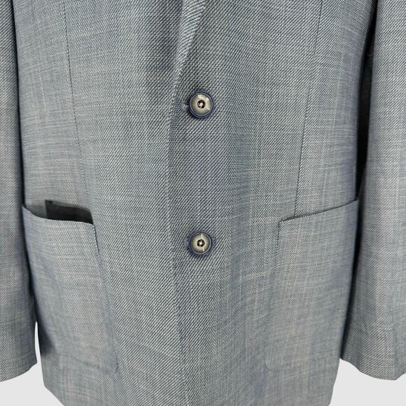 TALLIA Men’s Light Blue Woven Sportcoat Jacket 46L Single Breasted - Picture 2 of 11